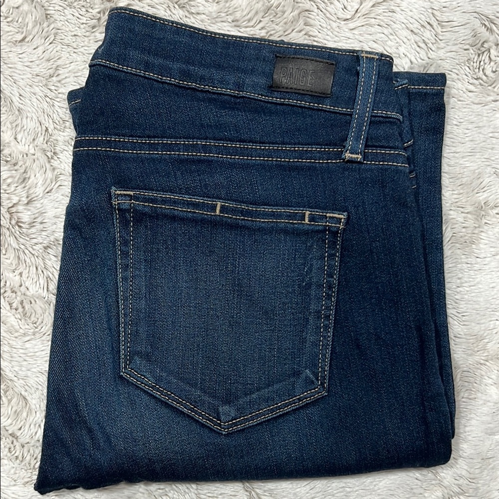 PAIGE Skyline Skinny Jeans Size 28 | Dark Wash Stretch Denim